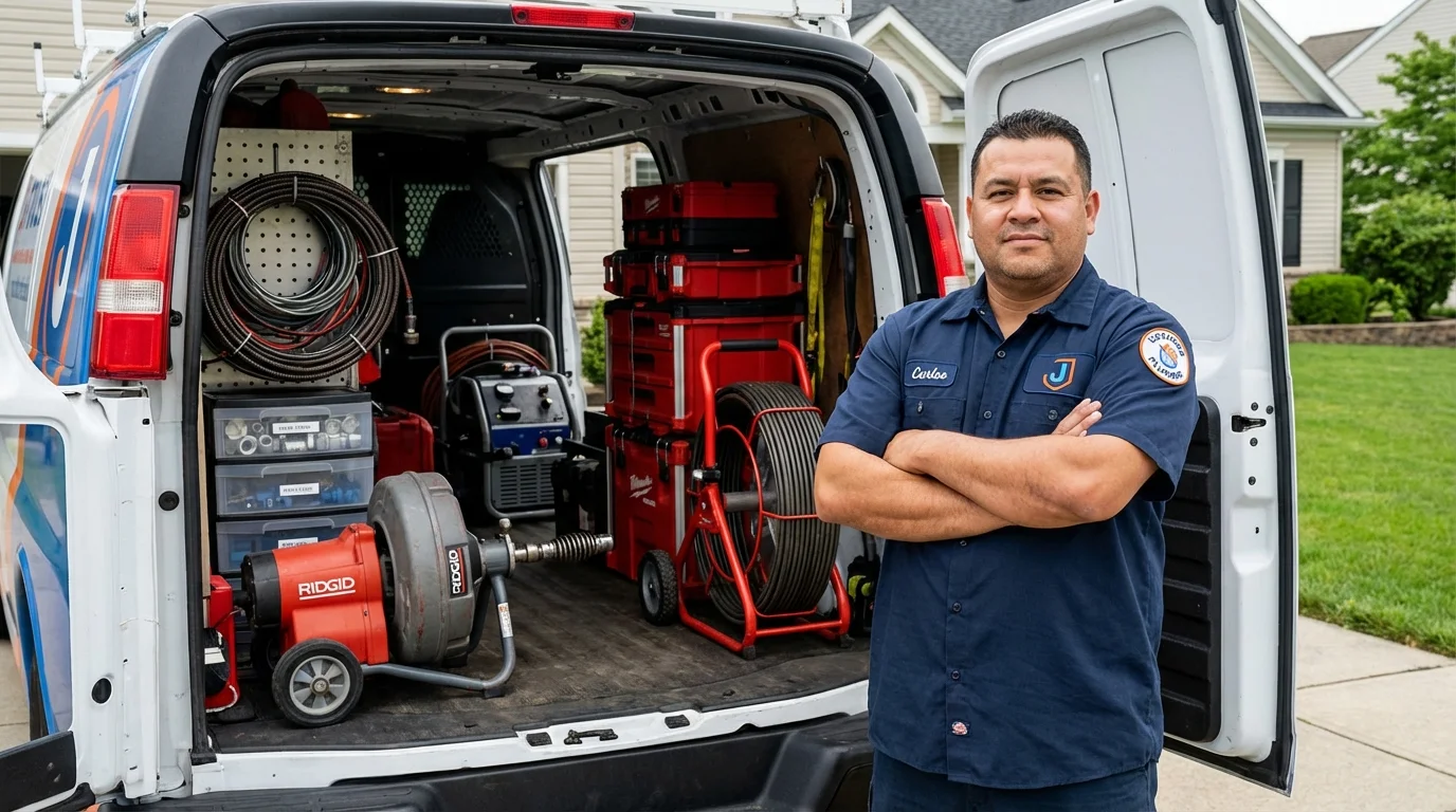 Professional drain cleaning equipment and Johns Plumbing LLC plumber in North Richland Hills