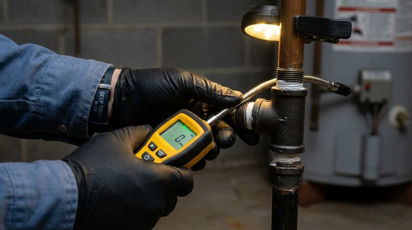 Gas leak detection with electronic sniffer by Johns Plumbing LLC in North Richland Hills